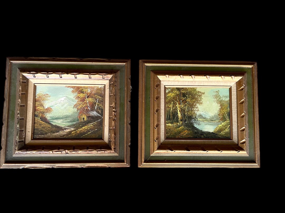 Stunning Vintage Framed Oil Paintings Signed and Unsigned Etsy