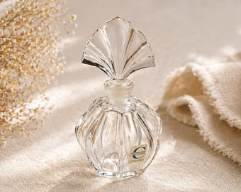 Vintage German Crystal Perfume Bottle Cristallerie Oberursel Vanity Bottle Glass Stopper Decorative Vanity Decor