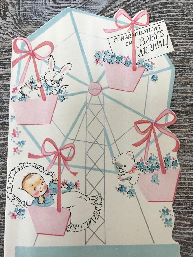 never used Vintage Congratulations on your new baby card and envelope