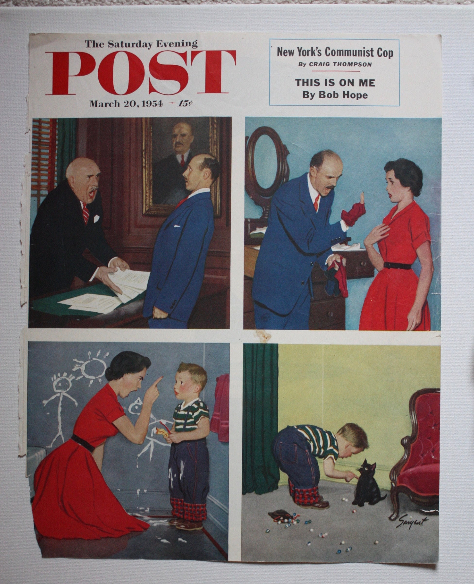 RARE - Saturday Evening Post - Original Cover - March 20, 1954 - Etsy