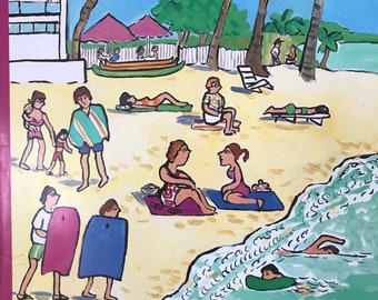The NEW YORKER cover only - January 20, 1992 - lake, ocean, swimming, summer, boogie board