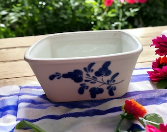 Portugal baking dish - Viana Do Castelo Hand Painted Blue White rectangular shaped -  Made In Portugal, Signed - 8" x 7" x 3.75"