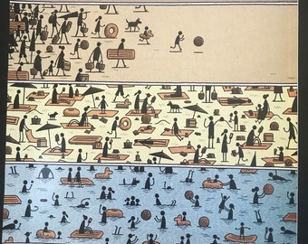August 6 & 13, 2018 - The NEW YORKER Magazine original cover - enjoying the lake, beach, pool, swimming, summer, summertime