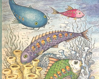 NEW YORKER Magazine cover - March 23, 1992 - fish, ocean, underwater