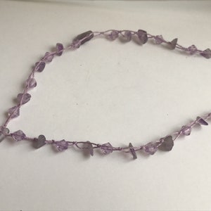 Stunning purple amethyst vintage necklace lavender amethyst and gemstone chips image 6