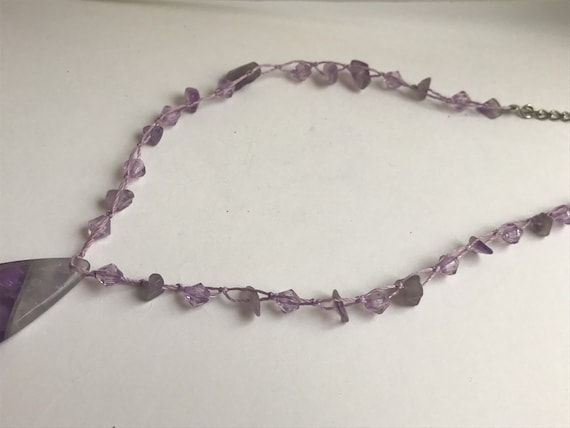 Stunning purple amethyst vintage necklace - laven… - image 6