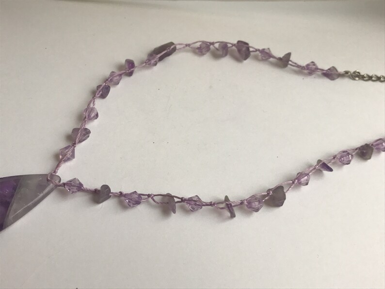 Stunning purple amethyst vintage necklace lavender amethyst and gemstone chips image 6