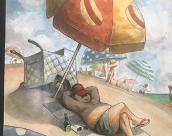 July 8 & 15, 2019 - The NEW YORKER Magazine original cover - summertime, summer, the beach