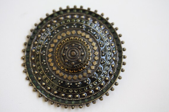 Multi textured unique round enamel pin 2" - image 3
