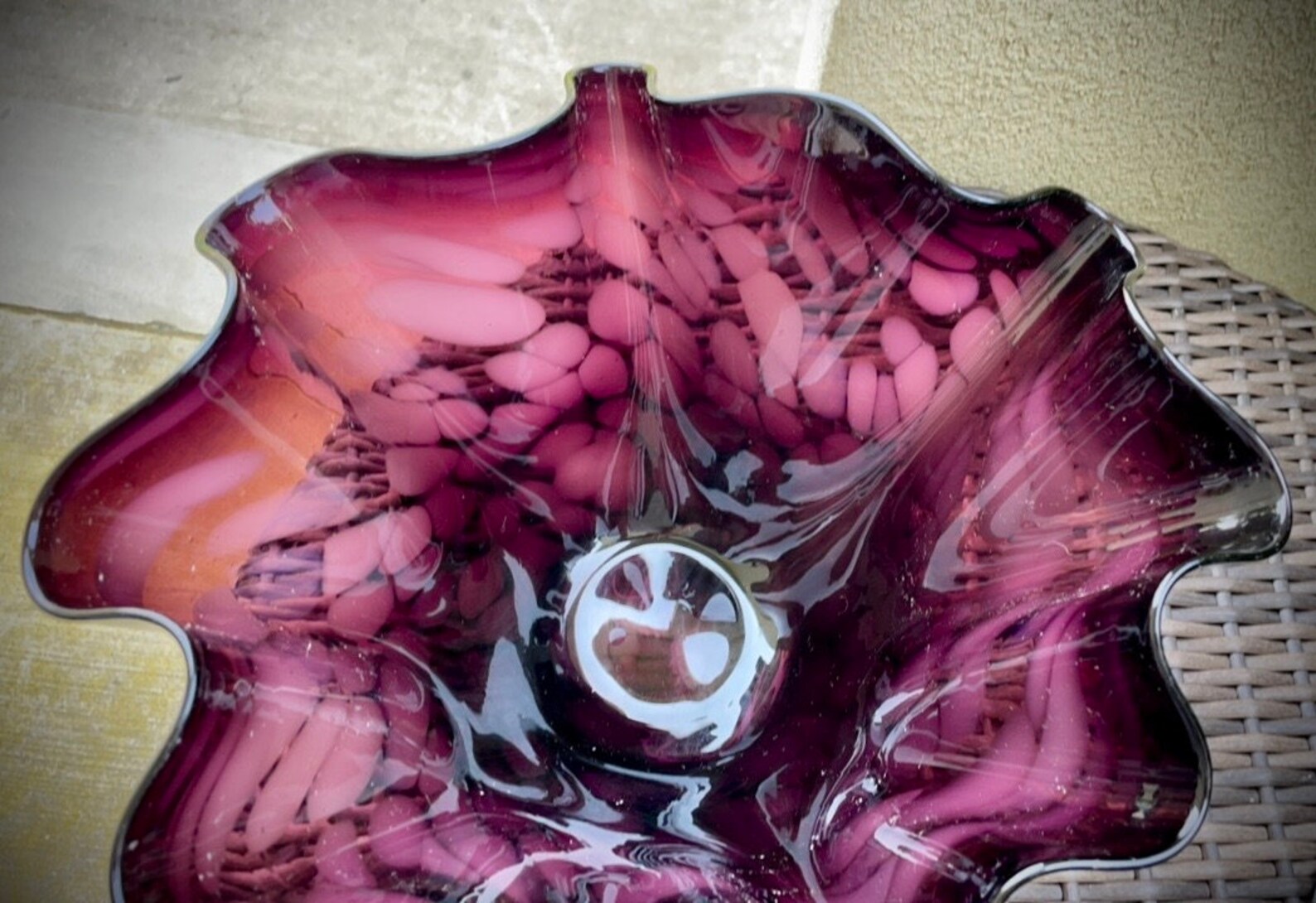 Stunning Murano Glass Large Vintage Centerpiece Bowl Etsy