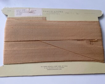 Vintage Samuel and Sons Passementerie Trim - 1.5 inch French Grosgrain Ribbon, wheat color - price per yard