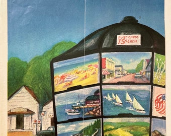 RARE: July 16, 1960 - The NEW YORKER Magazine original cover - "postcards" - Please read description