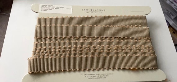 Vintage Samuel and Sons Passementerie Trim - 1.5 inch Warwick Picot Braid in Willow Grey - price per yard