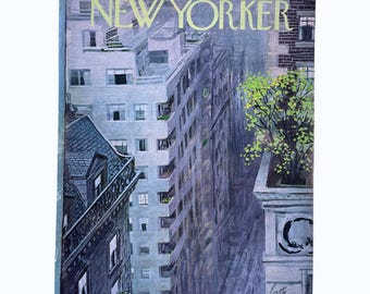 April 22, 1967 New Yorker Cover, City Apartment View, Arthur Getz, Original Magazine Cover Only