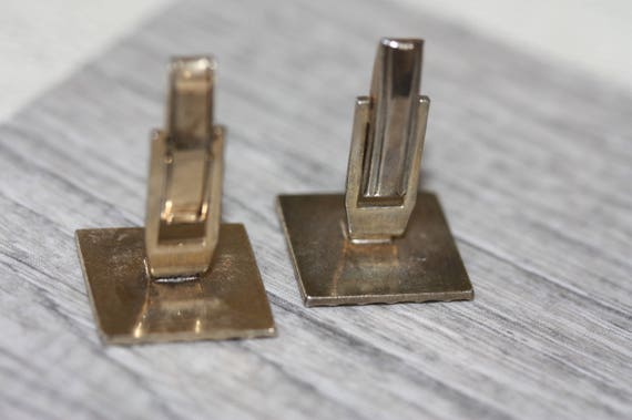 Mens vintage cuff links - square - image 6