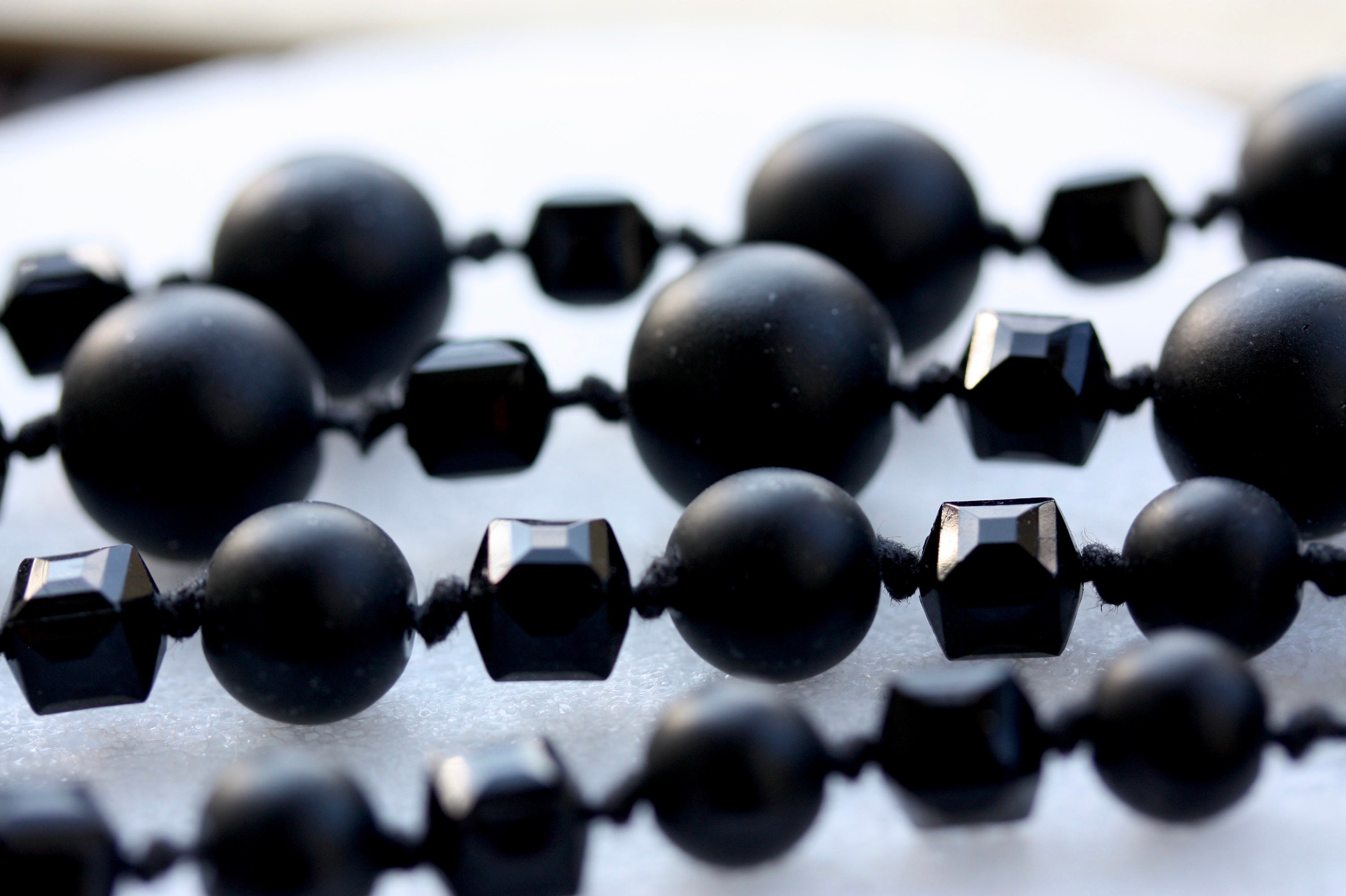 【VINTAGE HOLLYWOOD】Black Stone Beads Necklace_VH2478NE072M $_12.JPG?set_id=880000500F
