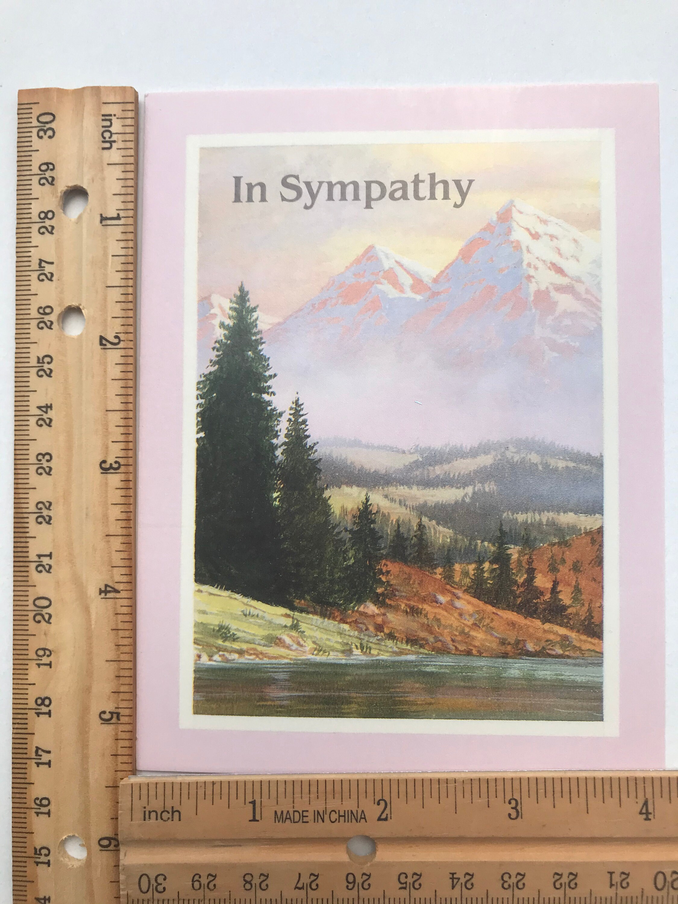 Vintage Sympathy Card With Mountains - Nature Scene - Etsy