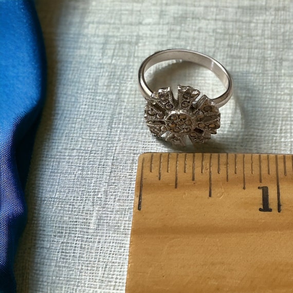 Stunning vintage marcasite ring - adjustable - image 5