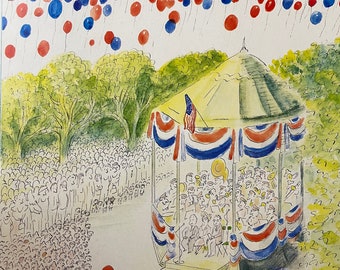 NEW YORKER Magazine original cover - July 6, 1987 by artist Sempe