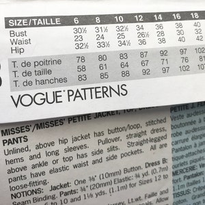 UNCUT Vintage Sewing Pattern Vogue Wardrobe Pattern 2533 - Etsy