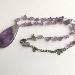 Stunning purple amethyst vintage necklace lavender amethyst and gemstone chips image 7