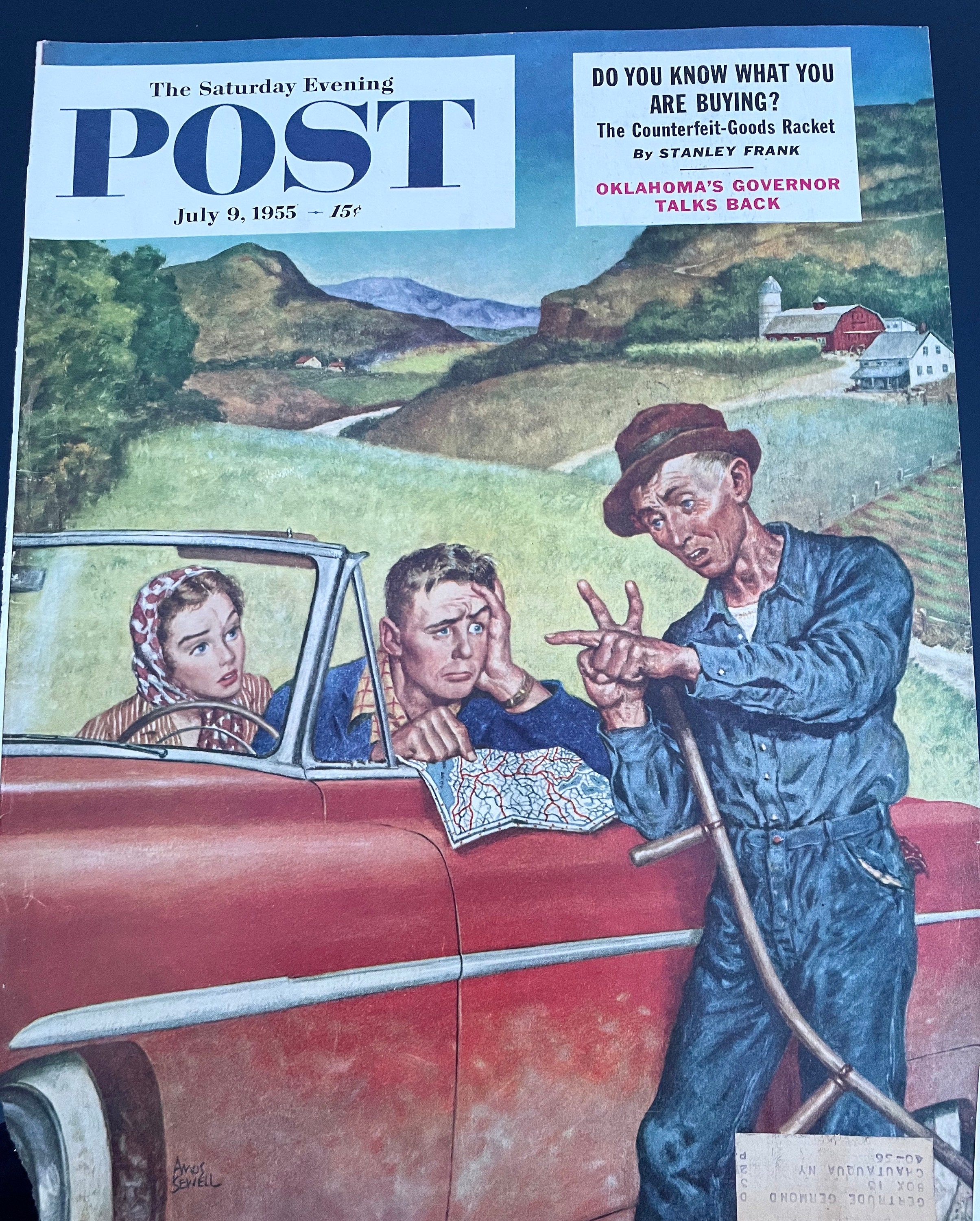 Saturday Evening Post - Original Cover - July 9, 1955 - Etsy
