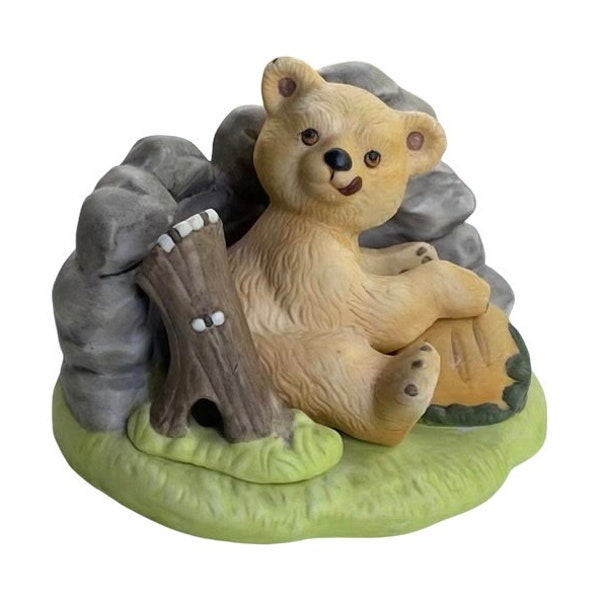 Woodland Surprises Porcelain Animals - BEAR - Collectibles, Jacqueline Smith, Franklin Porcelain 1984