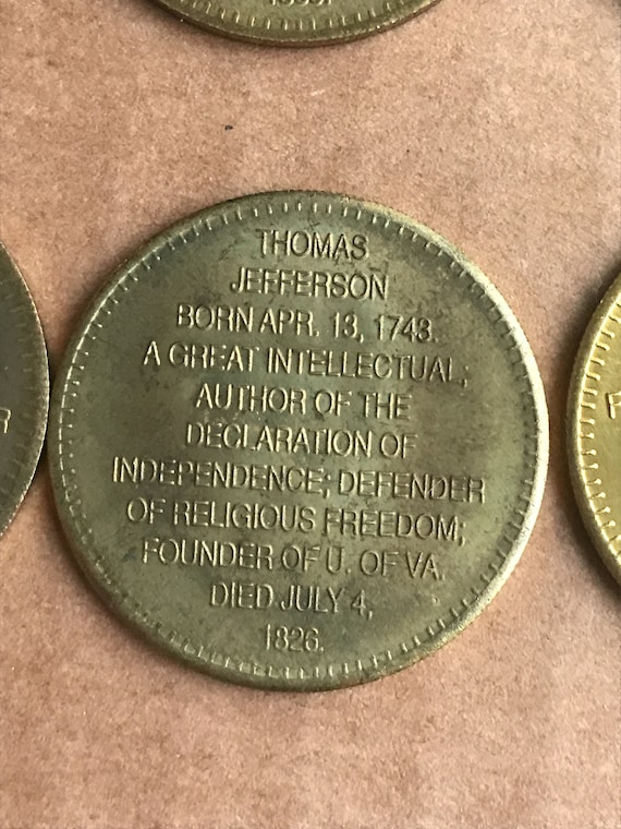 1992 Shell Gas Token Coin Presidential Bronze Thomas Jefferson - Etsy