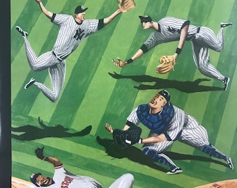 The NEW YORKER Magazine original cover - April 27, 2015 - Yankees vs. Red Sox