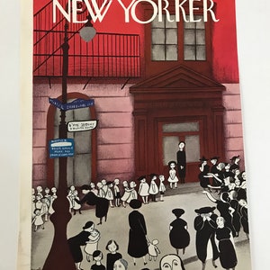 The NEW YORKER Magazine original cover September 16, 1939 Christina Malman Children going to school image 3