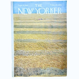 September 16, 1967 New Yorker Cover, Wheat Field Harvest Scene, Ilonka Karasz, Original Magazine Cover Only