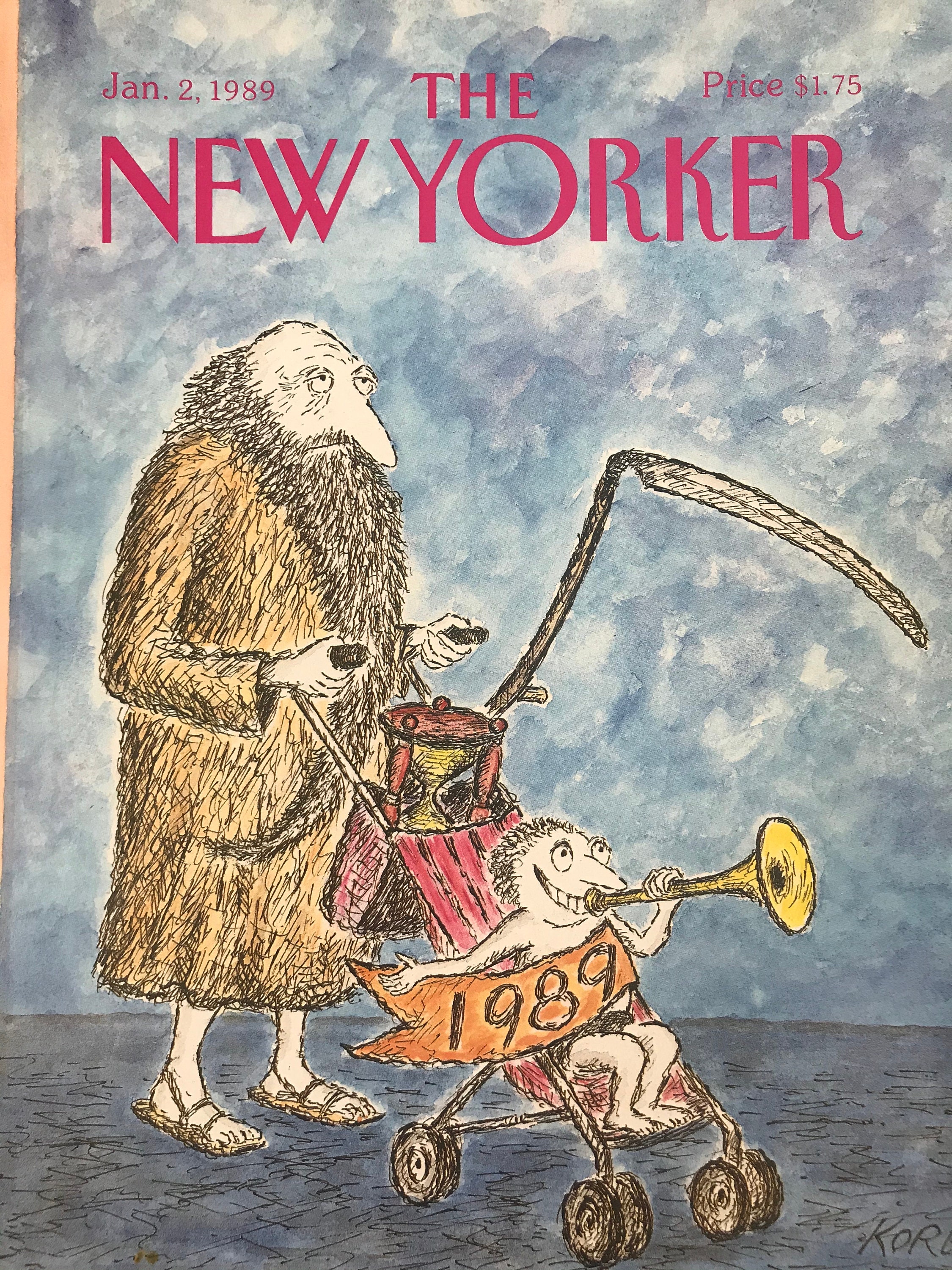 The NEW YORKER Cover Only - January 2, 1989 - Koren - Etsy
