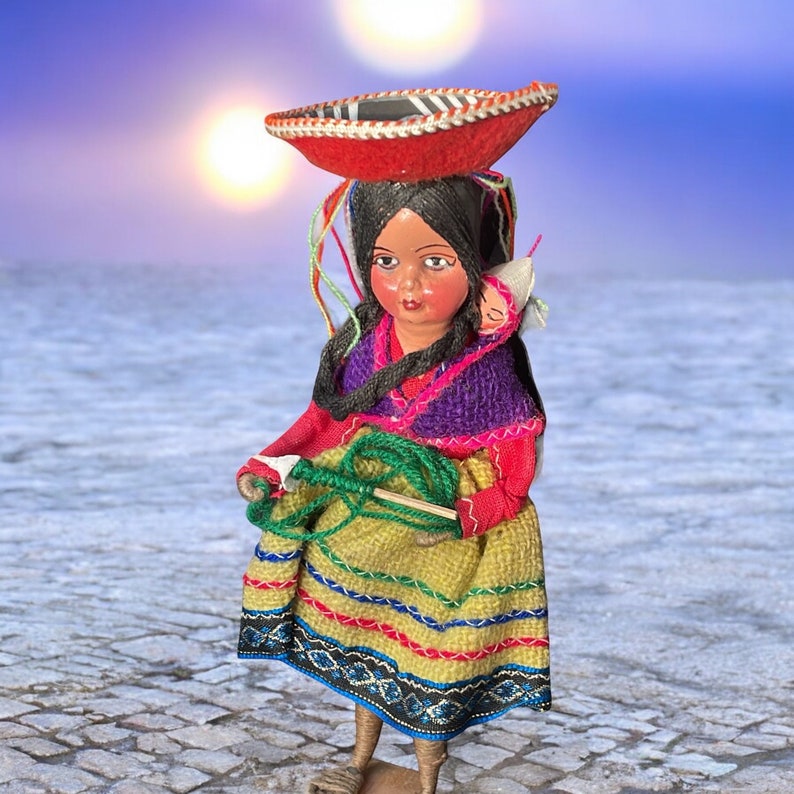Vintage Collectible Handmade Peruvian Folk Art Doll - Woman and Baby - Etsy