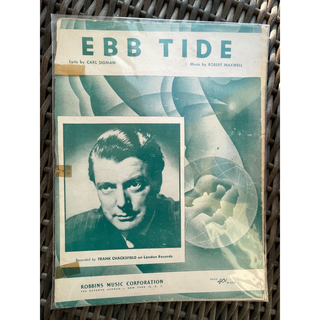 1953 Antique Sheet Music - Ebb Tide, Sheet Music by Carl Sigman, Robert