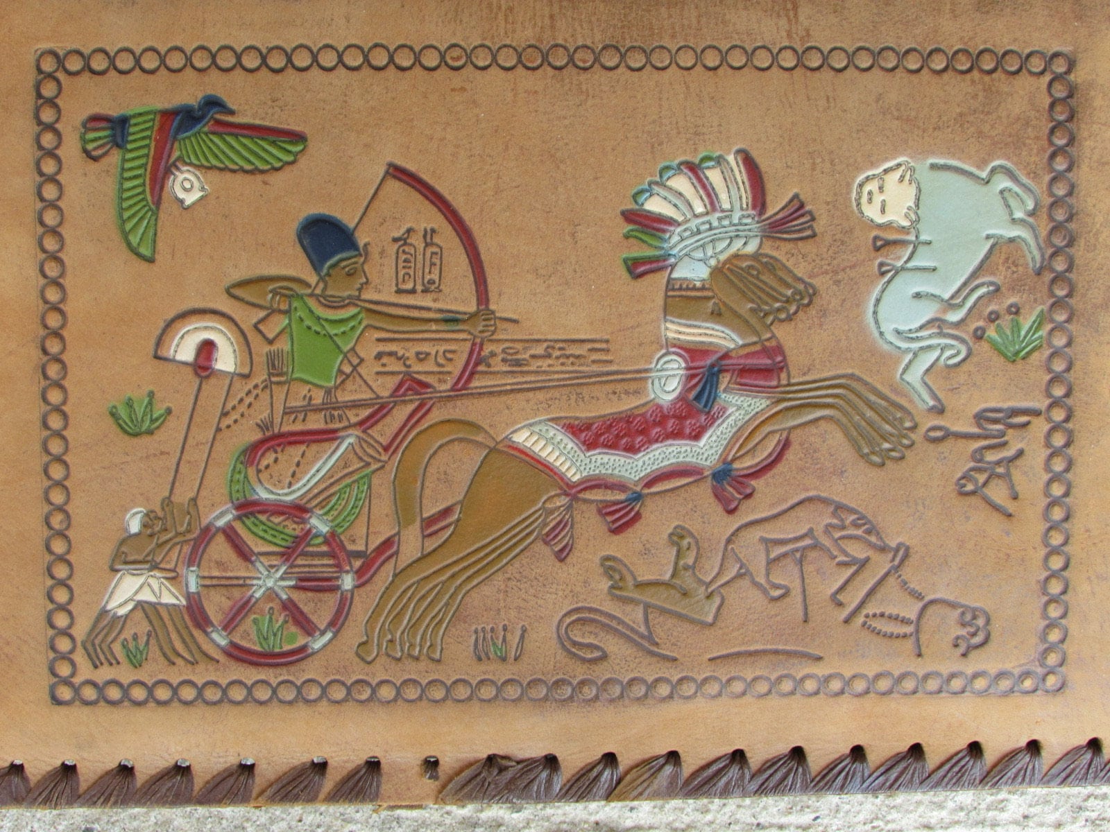 Stunning Vintage Egyptian Leather Bag With Egyptian Images and Etsy