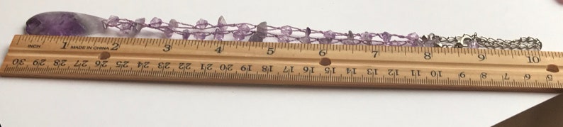 Stunning purple amethyst vintage necklace lavender amethyst and gemstone chips image 8