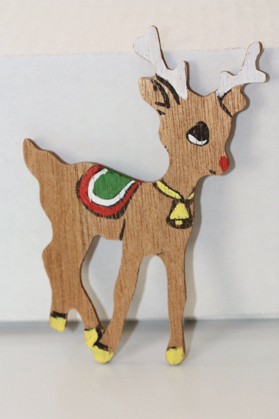 Rudolph the Red Nose Reindeer Wood Vintage Christmas Ornament - Etsy
