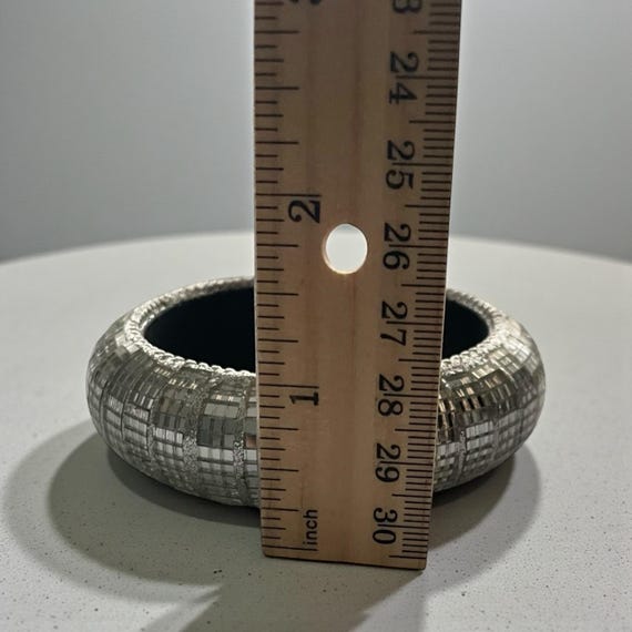 Unique Silver Mirror Square Bangle - Reflective D… - image 8