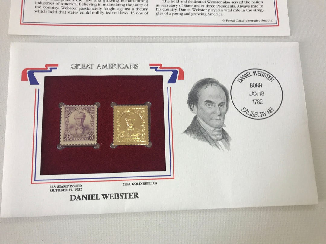 1932 Daniel ster 3cent Stamp in Mint Condition & 22K Gold Replica