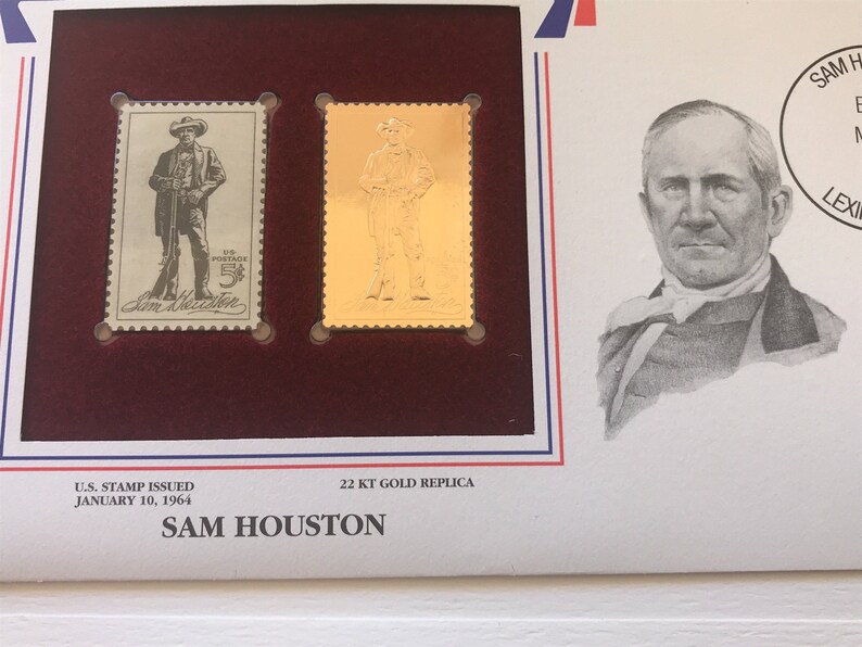 1964 Sam Houston's 5cent stamp in mint condition & 22K Etsy