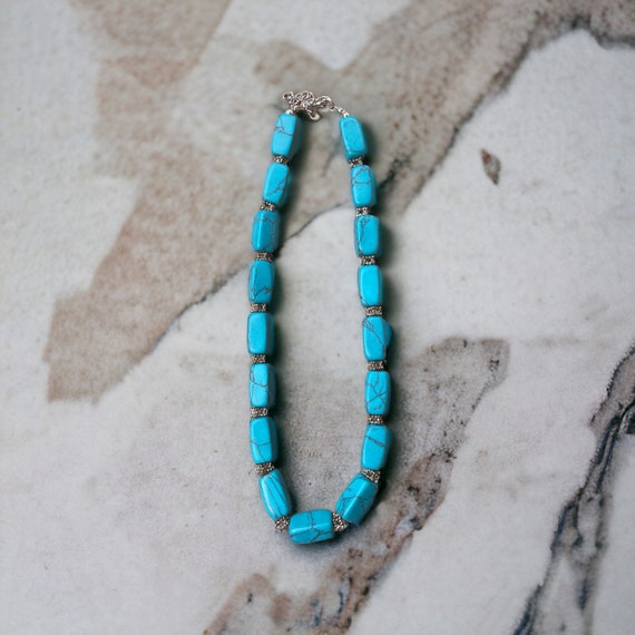 Stunning faux turquoise vintage necklace - image 5