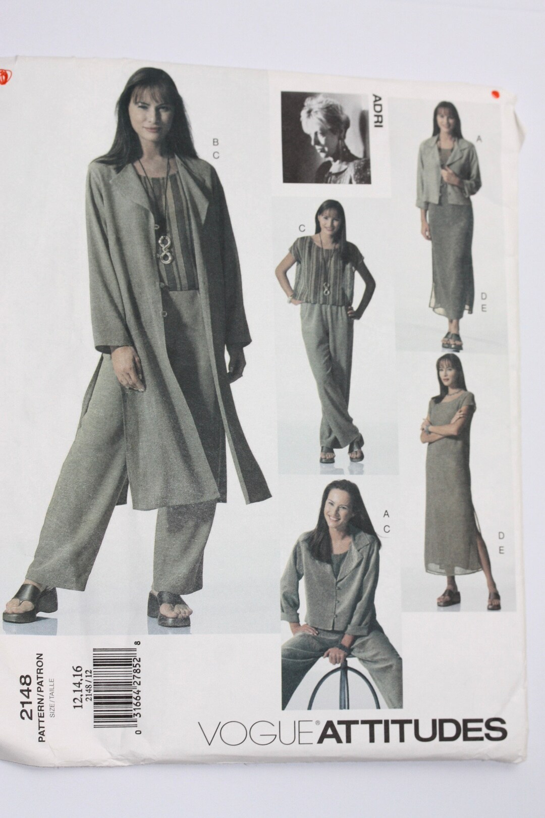 UNCUT Sewing Pattern Vogue Attitudes 2148 Ladies Jacket, Dress, Top and ...