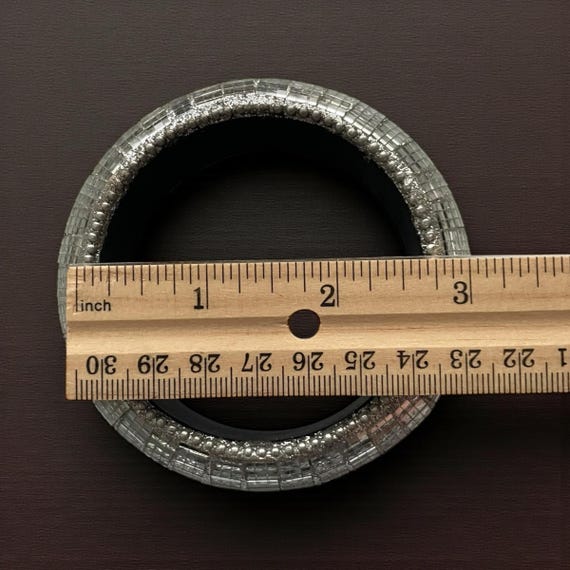 Unique Silver Mirror Square Bangle - Reflective D… - image 10