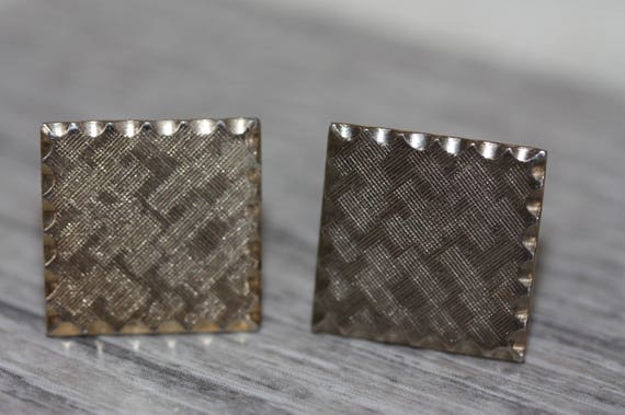 Mens vintage cuff links - square - image 3