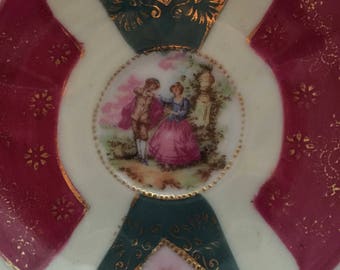 Collectible signed vintage little dish - made in Occupied Japan - handpainted
