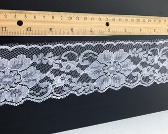 Wide (2 and one-half inches wide) vintage white lace - by the yard