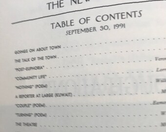 September 30, 1991 - the NEW YORKER - Complete Magazine in