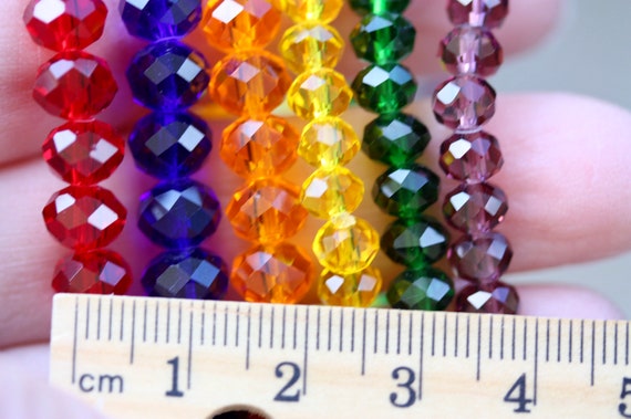 Set of six PRIDE crystal stunning vintage beaded … - image 4