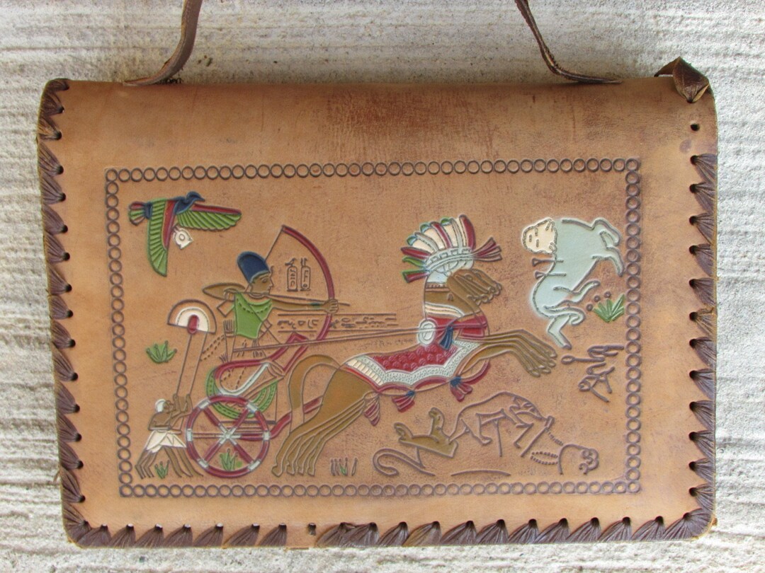 Pattern Print Egyptian Leather Tote Bag main image 0