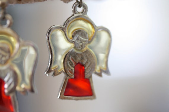 Stunning vintage stained glass angel earrings - image 7